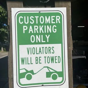 Customer Parking Only!