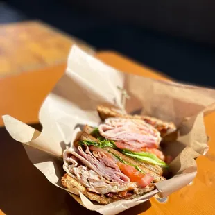 a cut in half sandwich