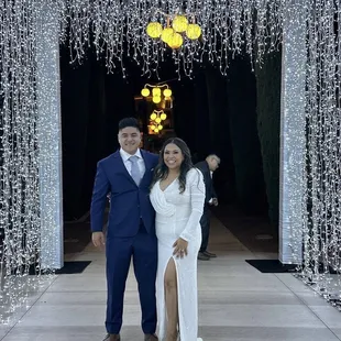 Lighted entrance (@ledunplugged)  near the reception area at the amphitheater