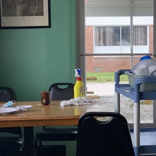 Filthy tables left that way entire visit
