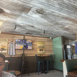 Inside the restaurant.