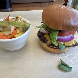 Excellent burger- with numerous side options.