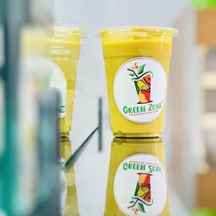 Mango Tango Consists of Mango, pineapple, coconut milk, turmeric, chia seeds, agave. Healthy smoothie and dessert option !