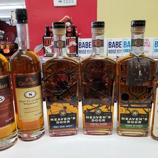 New selection of American whiskeys.