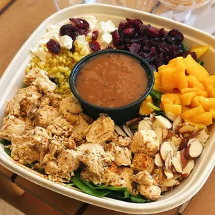 Farro Bowl with roasted chicken