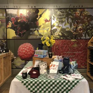 a table covered with wine bottles