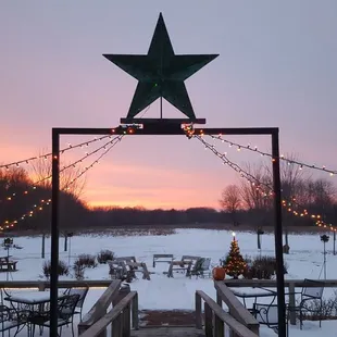 A winters eve sets in from our deck.
