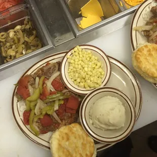 Today's specials are Swiss steak over rice shown here and fried tenderloin with two sides 7.25 come on by and see us