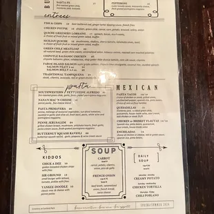 sushi and sashimi, menu