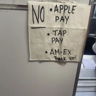 No Apple Pay, tap or A/M