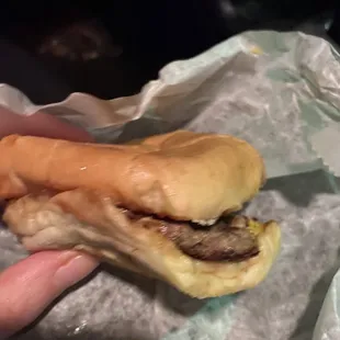 Cheeseburger with everything on it