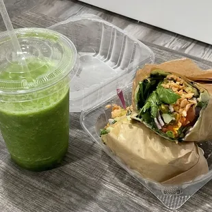 Salmon Wrap &amp; Green smoothie