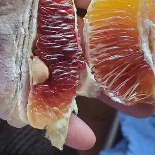 Two types of blood orange, the Sanguinelli and Tarocco.