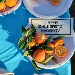 a display of oranges