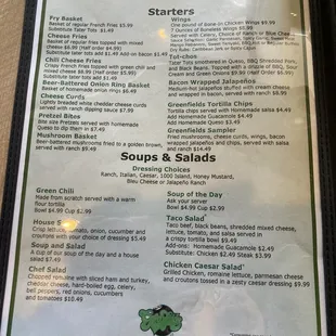 menu