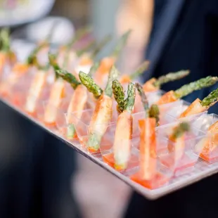 Crispy phyllo dough wrapped asparagus. (Photo by Michelle Chang Photography)