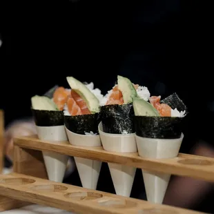 our FAVORITE- the handroll bar! Seaweed was crunchy!