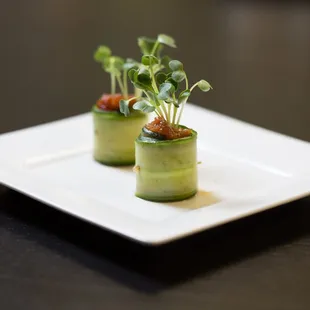 Spicy Tuna Cucumber Cups