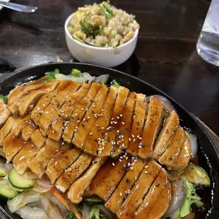 Chicken teriyaki with fried rice