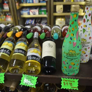 a variety of bottles