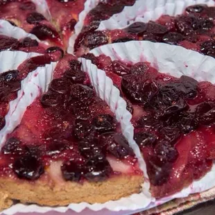 Cranberry pear upside down cake, a staple at every farmers' market appearance.