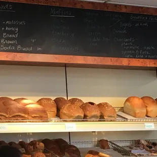 All types of homemade breads . Ask them to slice it for you!