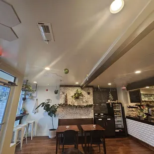 the interior of a cafe