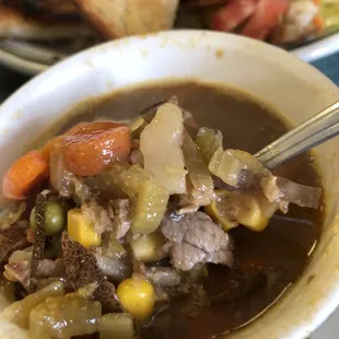 Beef vegetable soup was the soup of the day. Yum!! Basic hearty soup.