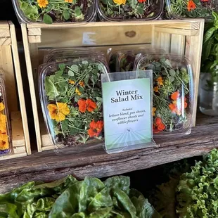 Edible flowers in a salad? How pretty is that?