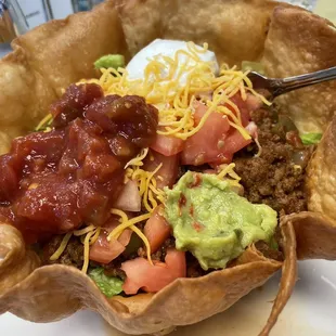 Taco salad with the fixin&apos;s.