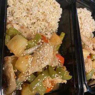 Gluten free Sweet n' Sour chk'n with brown rice
