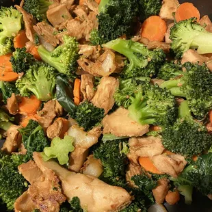 Gluten free Chk'n and veggies. Simple and quick yet delicious