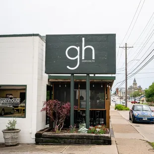 the front of the restaurant