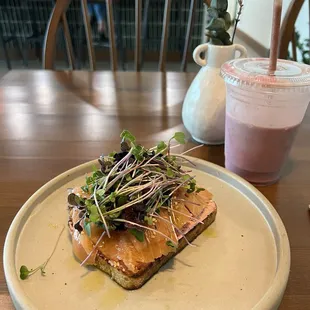 Lox Toast and Skin Sweet Smoothie
