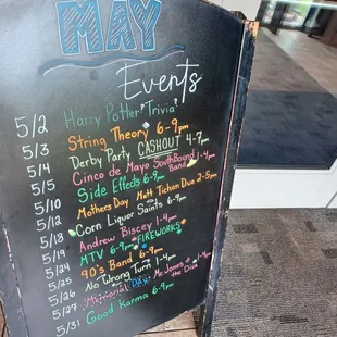 Packed calendar of events.