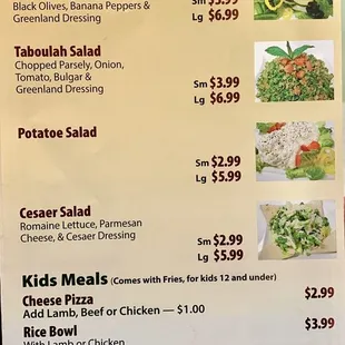 menu as of 8/18/21
