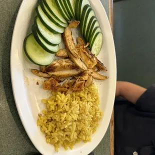 Kids meal with French fries subbed for cucumber
