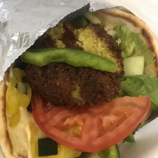 Falafel and Hummus Pita Wrap