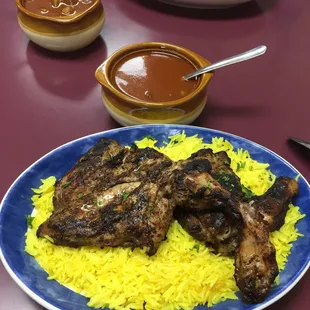 Special chicken plate w/ okra soup