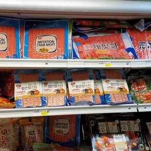 Crab meat and sausage section