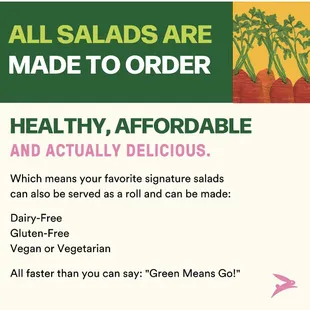 Salads made to order