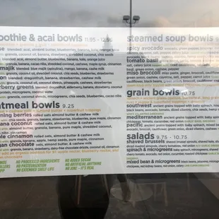 Menu; online ordering available