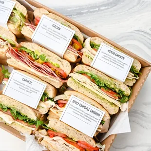 Delicious sandwich platter from our catering menu