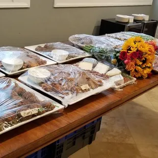 Set up on 110" table for main hors d'oeuvres.