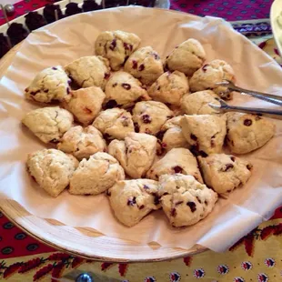 Cranberry orange scones with lemon glaze