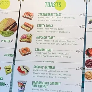 a menu for a restaurant