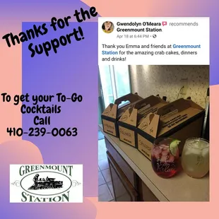 96 Ounce Pre-made Cocktails Available for Take-Out