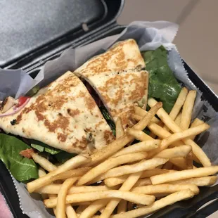 a sandwich and french fries