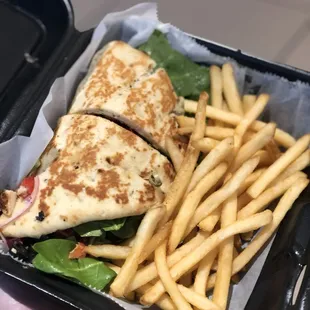 a sandwich and french fries