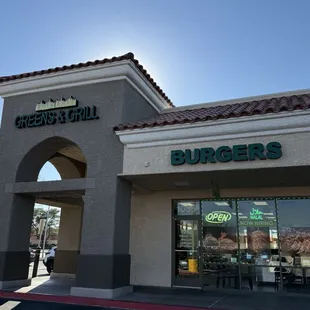 exterior. Greens &amp; Grill rainbow location.